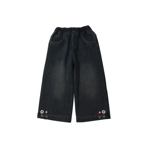 RHOBESAM CHIC Колокольчик Цветочный Флис Линейные Джинсы Цвет изображения Kids Джинсы