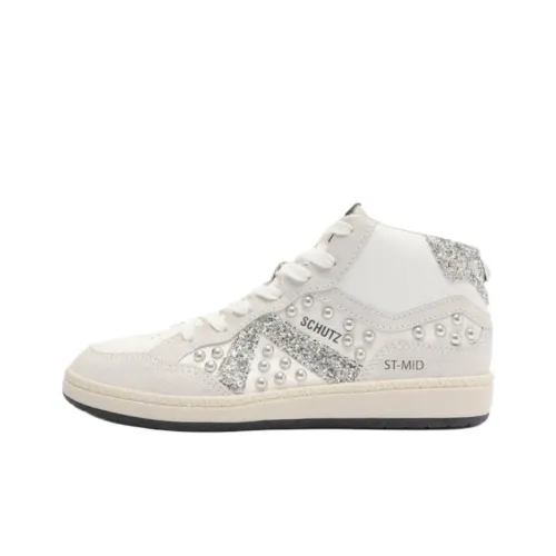 Schutz MID Топ Скейтборд Кроссовки Женские Белые
