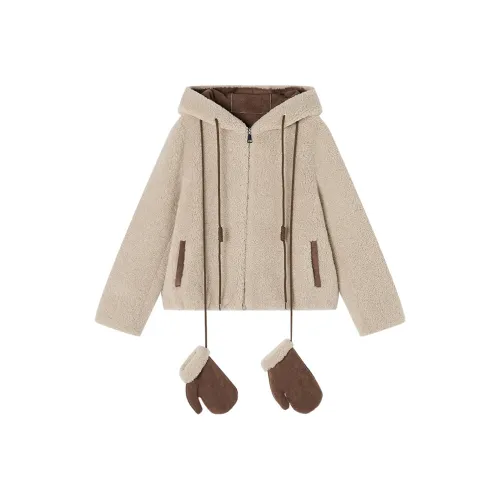 XIANGYING Бежево-желтый Женские меховые изделия