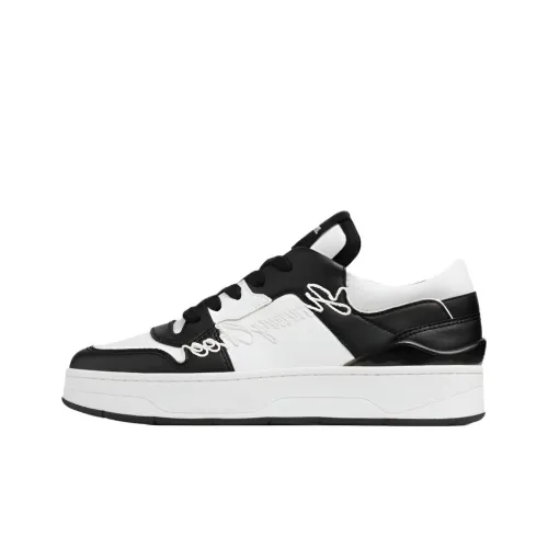 Jimmy Choo Florent F Low Топ Скейтборд Кроссовки Женские Черный Белый