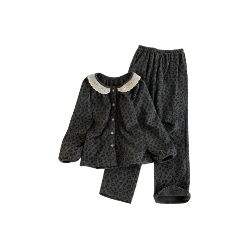 QIAOYUN Черный Женский Пижамный Комплект