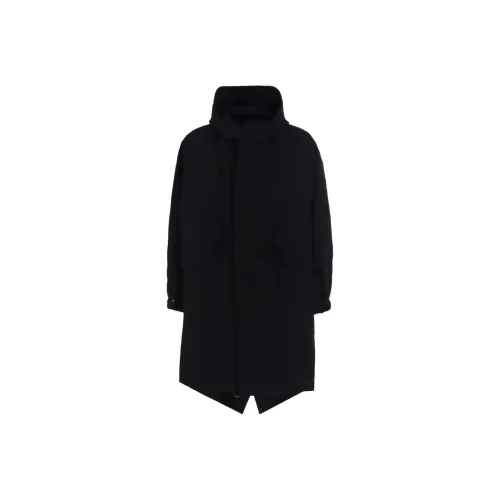 Yohji Yamamoto Ground Y FW25 с габардином капюшоном мода пальто унисекс