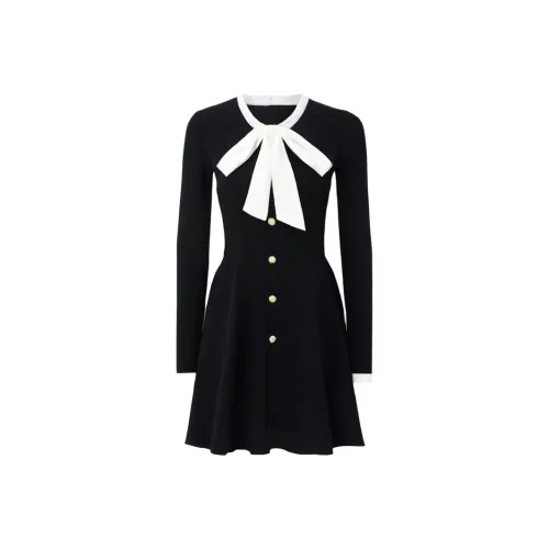 PEA Черный Женские Длинные Платья с Длинными Рукавами