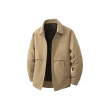 [Воротник рубашки пуховая куртка и утолщенный с флисовой подкладкой] Хаки (Логотип на груди с гибким наконечником ручки)