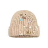 Аксессуары Вязаная шапка Бежевого цвета