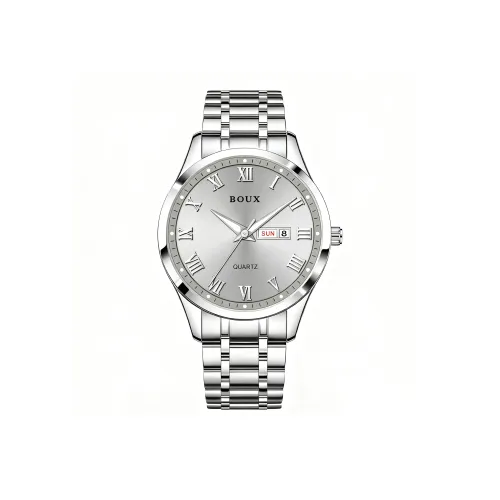 BOUX Кварцевый механизм ремешок из нержавеющей стали мужские часы серый циферблат