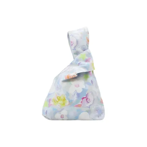 NEARAY Ультра Мягкий Хлопковый ворс Запястье Сумка Средний Женские Кремовый Маленький Цветочный дизайн Камелия Весна Перо Кролик