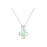 Ожерелье "На бегу" Четырехлистный клевер - Зеленый