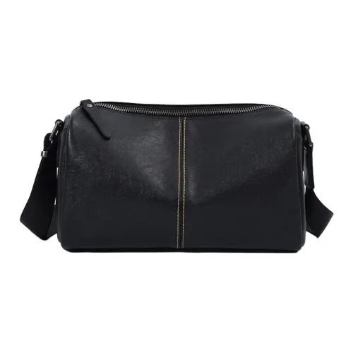 VANDEE Коровья кожа Сумка через плечо Стандартная Мужская Черная