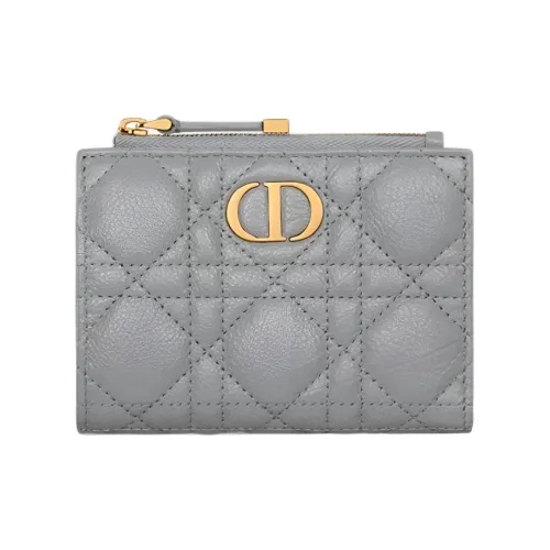 DIOR Георгин Телячья кожа Кошелек Женские Серый