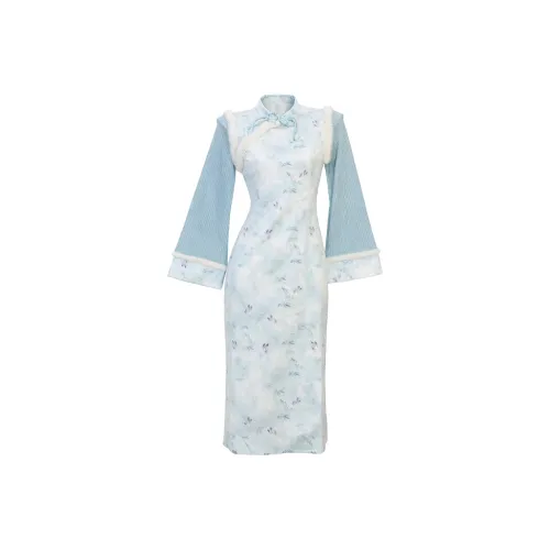 Aghr Длинное платье с длинными рукавами женское