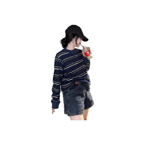 XIANGTIANE Темно-синий синий женский свитшот