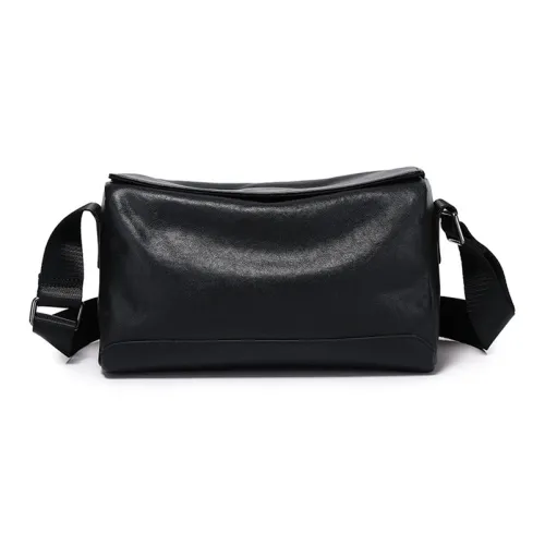 VANDEE Коровья кожа Сумка через плечо Стандартная Мужская Черная