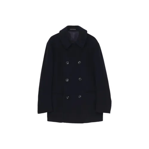 Yohji Yamamoto Pour Homme FW25 Airy MOSSER Peacoat Пальто Мужской