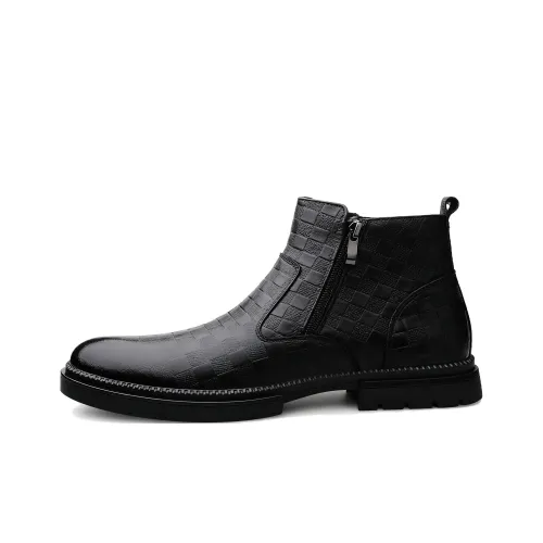 H2 Твил Корова Кожа Флис Утепленный Термический Бизнес Повседневный Стиль Обувь Для Мужчин Челси Мужской