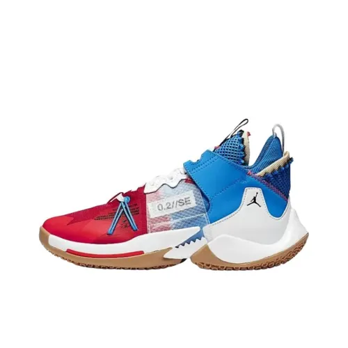 Джордан Why Not Zer0,2 MID Топ Детские Баскетбольные Кроссовки Синий Красный Подростки