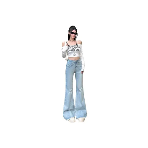 Розовые женские джинсы