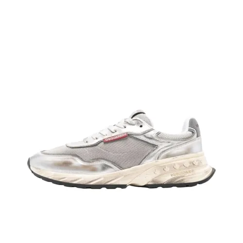 DSQUARED 2 SPRINTER Низкий топ Повседневная обувь Мужская Серебряная