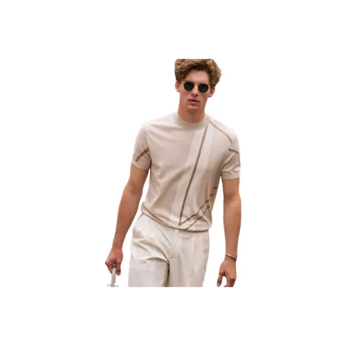 Mr.Bu Элегантный Бежевый Абрикос Мужские Свитера