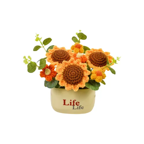 Pampered Journal 3 предмета Подсолнух Трикотажная ткань Букет Премиум Crochet Настольный Декор и Украшения Игрушки DIY