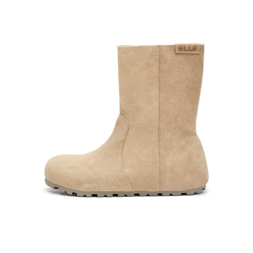ELLE Широкий Голень Западный Ботинки Модный Ботильоны Женские 2025 Женские Ботинки