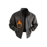 Премиум серый осенний и зимний хлопковый пуховик