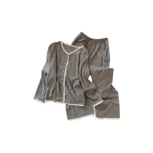 QIAOYUN Dark Gray Women's Pajama Sets QIAOYUN Темно-серый женский пижамный комплект