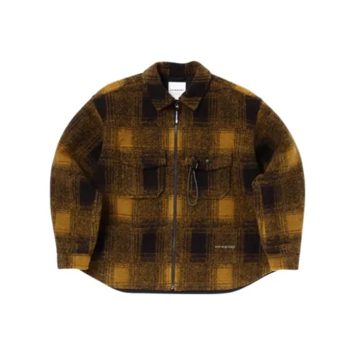 And Wander FW25 Шерсть Shaggy Zip Куртка Куртки Пальто Унисекс