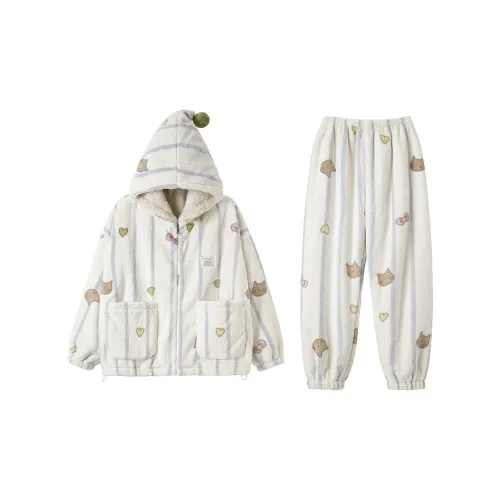 MIOJUER Айвори Женские Пижамные Комплекты