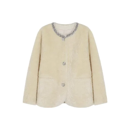 GZQJ Экрю Женское Пальто