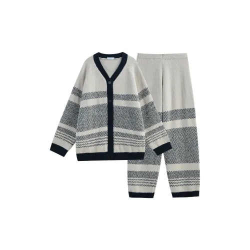 Same Language Пижамный комплект женский серый с синим швом