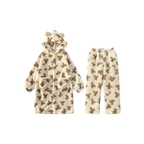 QIAOYUN Пижамный халат комплект женский