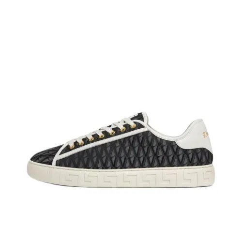 VERSACE Веер Sizhé Greca Низкие Кроссовки для скейтбординга Мужские Черные