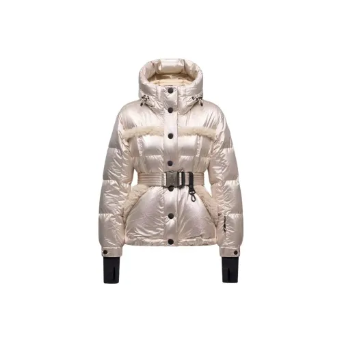 Moncler Grenoble Mondim Металлик Овчина С капюшоном Пуховые куртки SKI Куртка Пуховик Женские