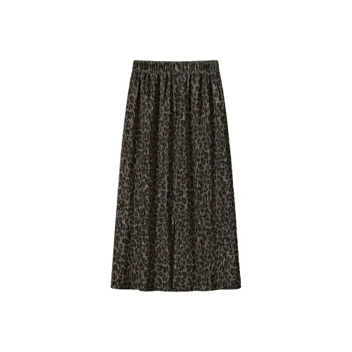TOUCH Повседневный Длинный Юбка Женская Черный Кофейный Леопардовый Принт