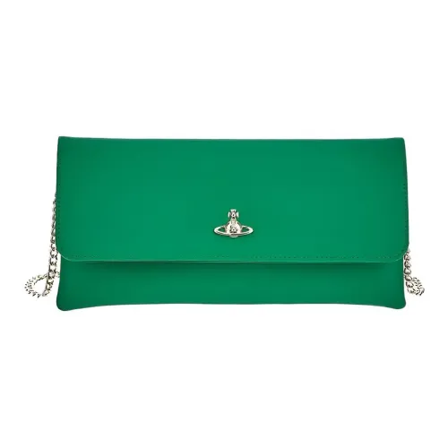 Vivienne Westwood Saffiano Искусственная кожа Клатч Сумка через плечо Сумка на плечо Женская Зеленая