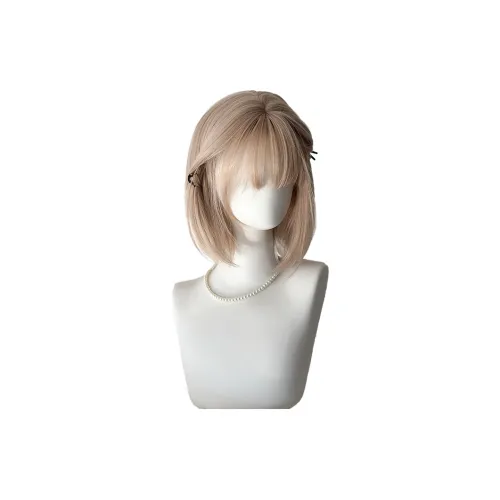 Northward Incline Белый золотой Короткие волосы BOB Женская парик Высокая температура Пряжа