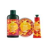 Трехкомпонентный комплект: Карамельный гель для душа "Hugging" 250 мл + Карамельное масло для тела 200 мл + Карамельный крем для рук "Hugging" 30 мл
