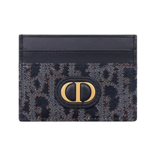 DIOR 30 Montaigne Хлопок Держатель для карт Унисекс Синий Дымчатый Коричневый