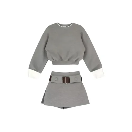 MA JOURNEE Серый Женские Комплекты с Юбкой