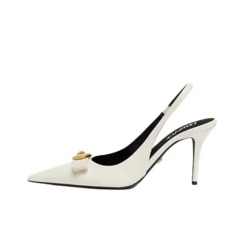 VERSACE Gianni Ribbon Узкий каблук Высокие каблуки 8,5 см Женские Белые