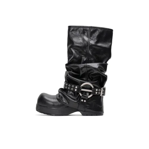 Mule Donkey Женские высокие сапоги с высоким коленом винтажный черный