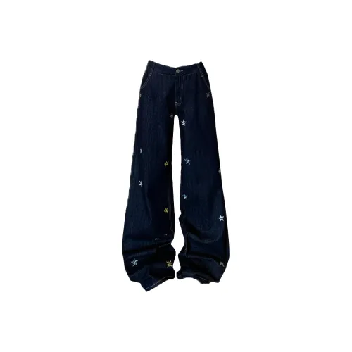 SNEIKLAU Темно-синий Унисекс Джинсы