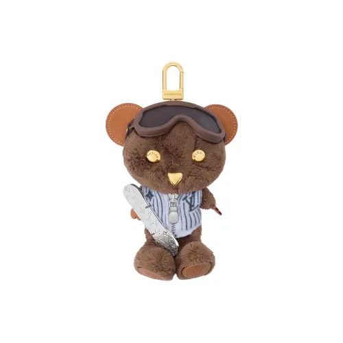 LOUIS VUITTON Искусственный мех Bag Charm Сумка Мерч Унисекс Коричневый Белый