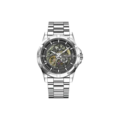 XIBOER Bentley Excellence Darth Vader Collection Механический механизм Нержавеющая сталь Ремешок Часы Унисекс Черный циферблат