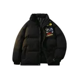 Чёрный пуховик из хлопка