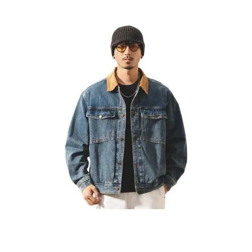 JIELEINUO Синий Мужской Джинсовые куртки