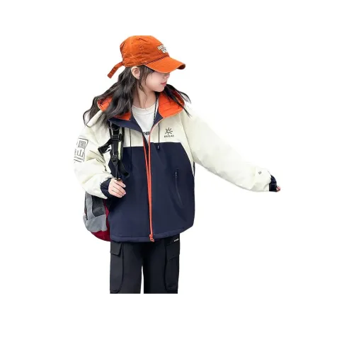 Синий цвет. Вышивка Пэчворк Утеплённая куртка Детский Топы