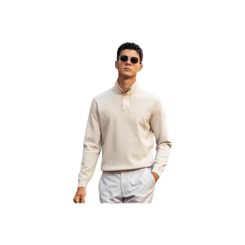 Mr.Bu Элегантный Бежевый Абрикос Мужские Свитера
