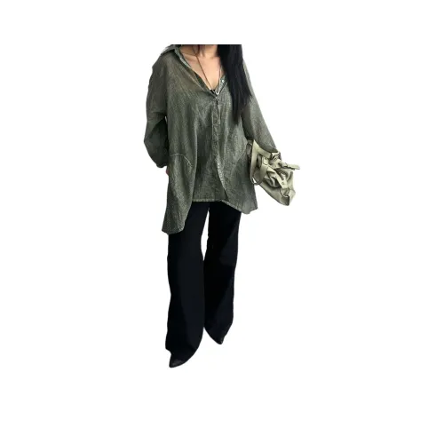 FTTHR Зеленые Женские Рубашки